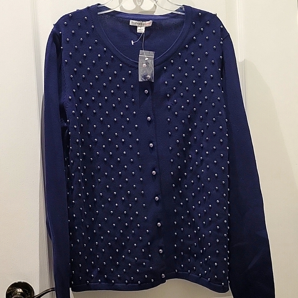 MWOT ISAAC MIZRAHI LIVE navy blue cardigan